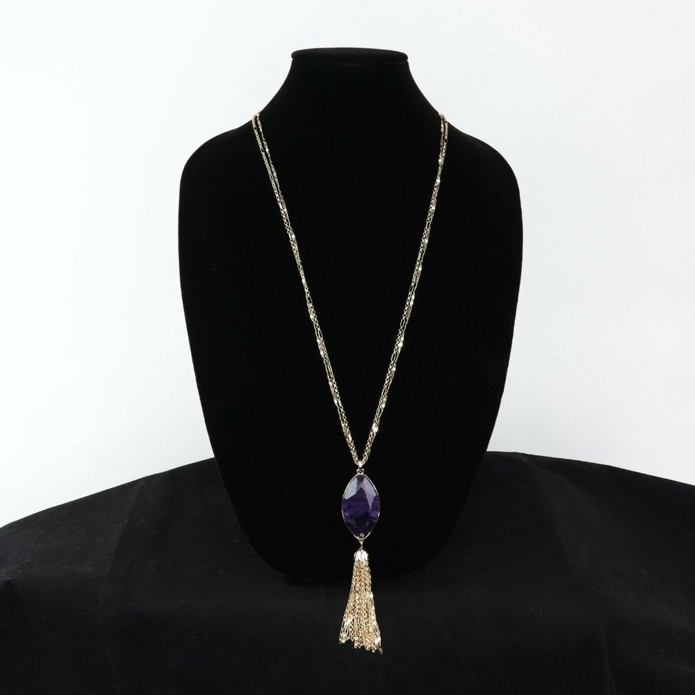 Style‎ & Co, Long Pendant Stone and Tassel Necklace